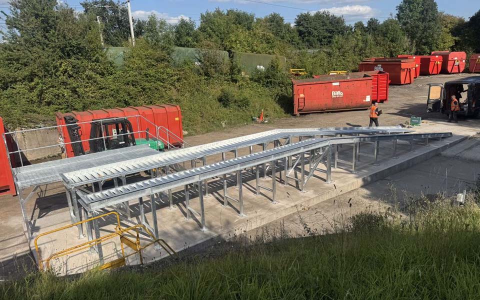 New HGV wash ram following installation by CCS for Biffa's Carlisle depot in Cumbria.