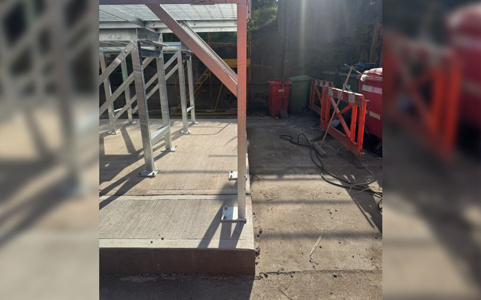Biffa Carlisle's new wash ramp installed on reinforced concrete base.