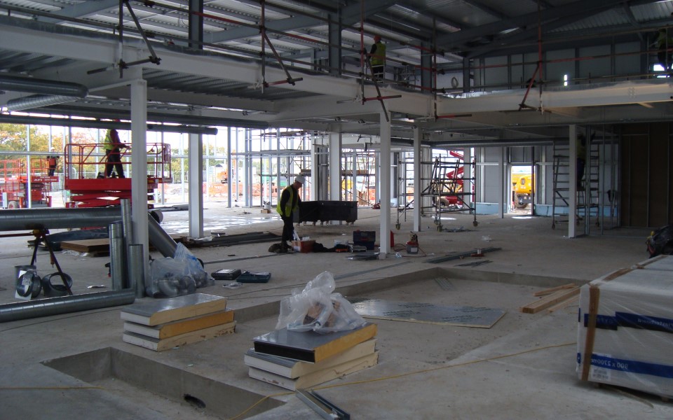 New vehicle servicing workshop and garage equipment installation for Honda & Hyundai under construction