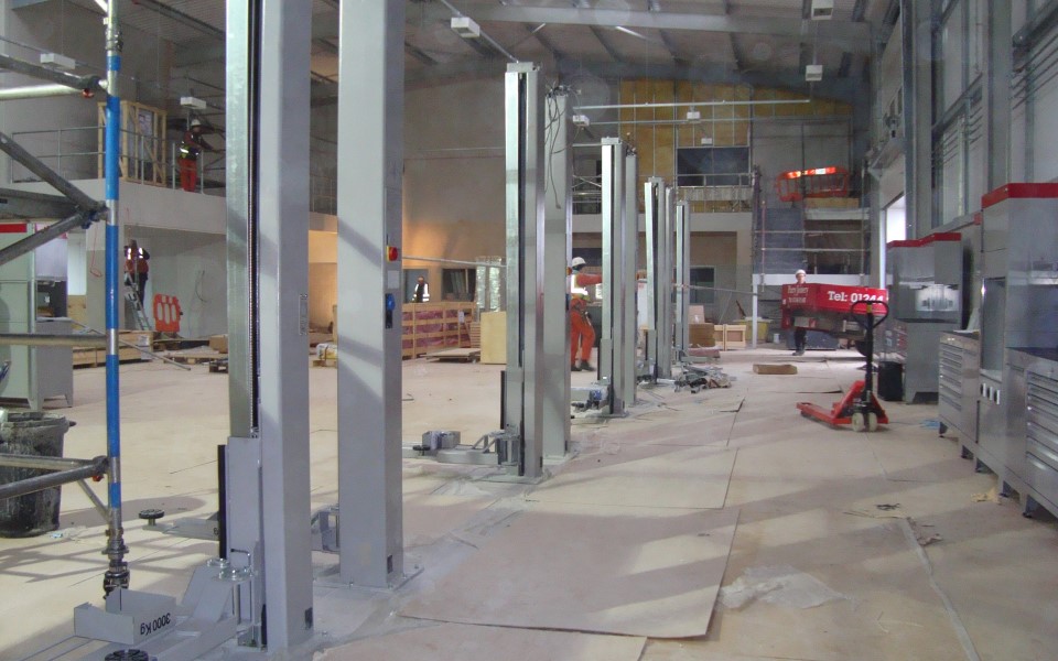 Highly reliable 2-post fixed Nussbaum vehicle lifts installed by CCS Garage Equipment at Cheshire Oaks
