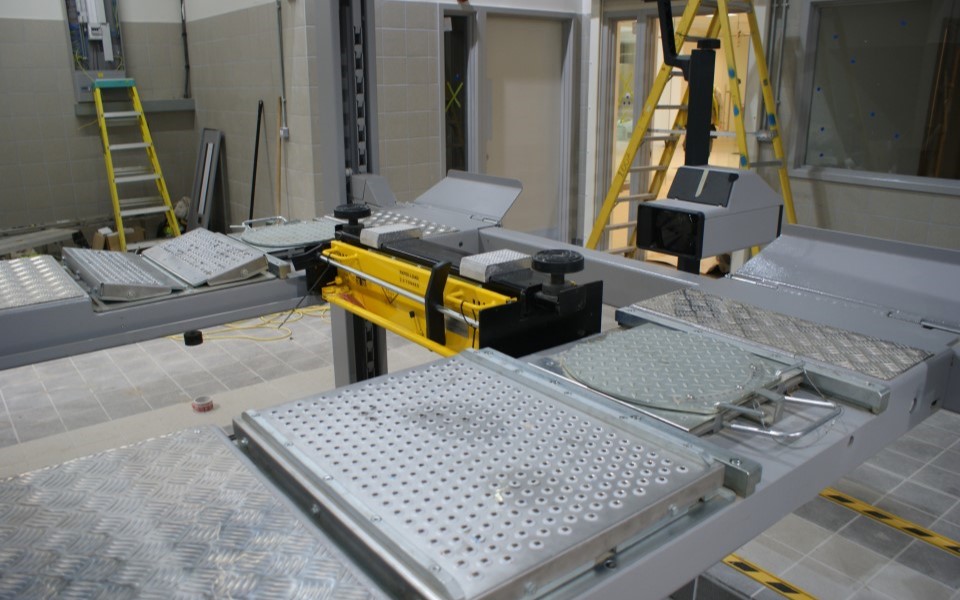 Brand new MOT bay garage equipment installation, including 4-post vehicle lift and ancillary equipment installed by CCS Garage Equipment