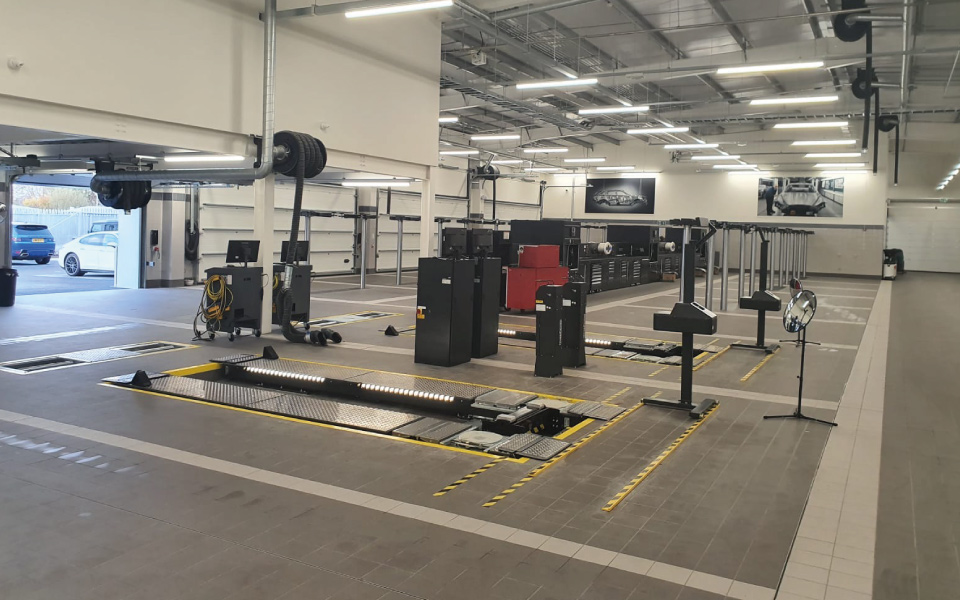 Garage equipment installation featuring twin MOT bays and ancillary equipment, designed and installed By CCS Garage Equipment
