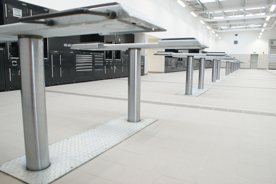 Completed 2-post, in-ground vehicle lifts and garage equipment installation across multiple high-specification servicing bays, installed by CCS Garage Equipment’s specialist engineers