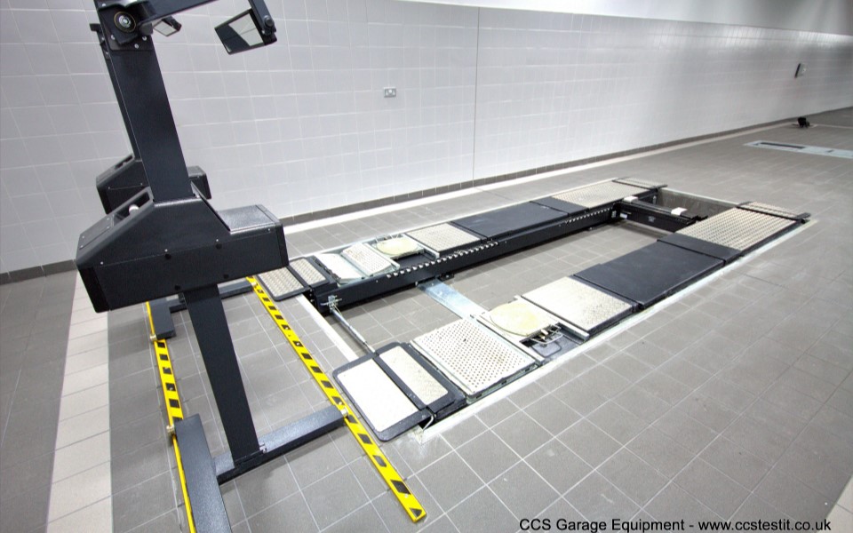 Bespoke garage equipment installation featuring dedicated MOT bay installed at Mercedes-Benz Tonbridge dealership by CCS Garage Equipment