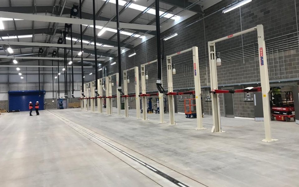 Installation of Stertil Koni 2-post vehicle lifts for Merseyside Police by CCS Garage Equipment