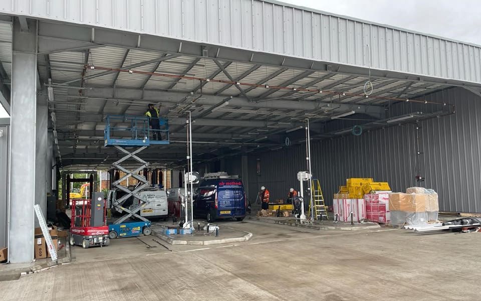 External photo of the new vehicle workshop for National Express