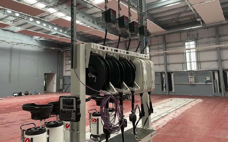 Garage workshop equipment for bus and coach operator National Express