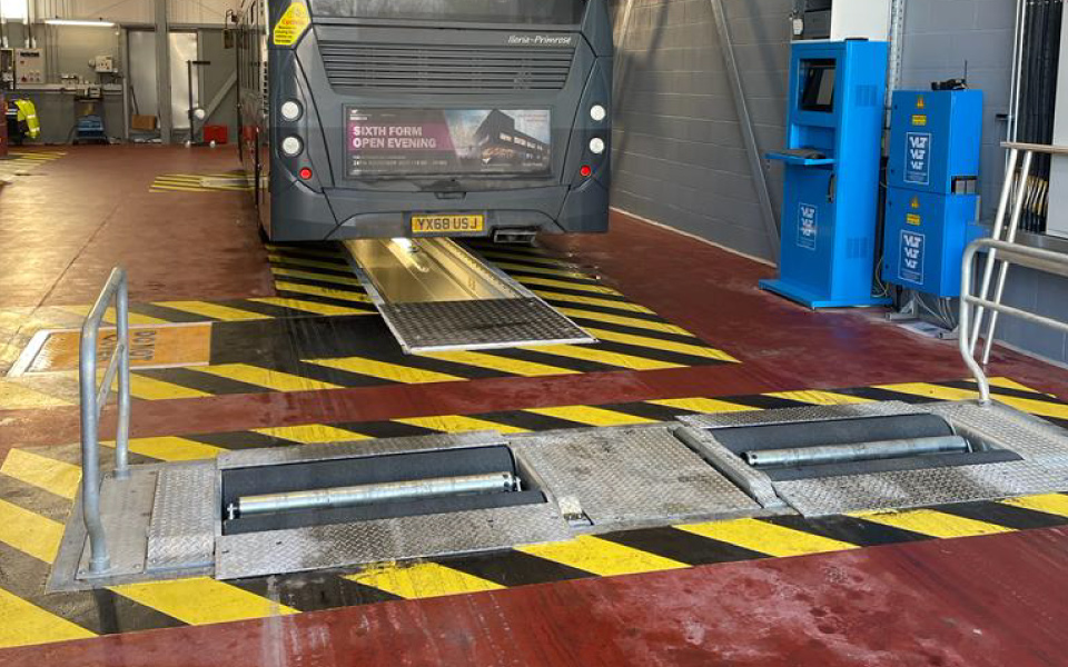 Installation of new VLT brake tester commercial vehicle inspection pit & ancillary services in bus servicing depot