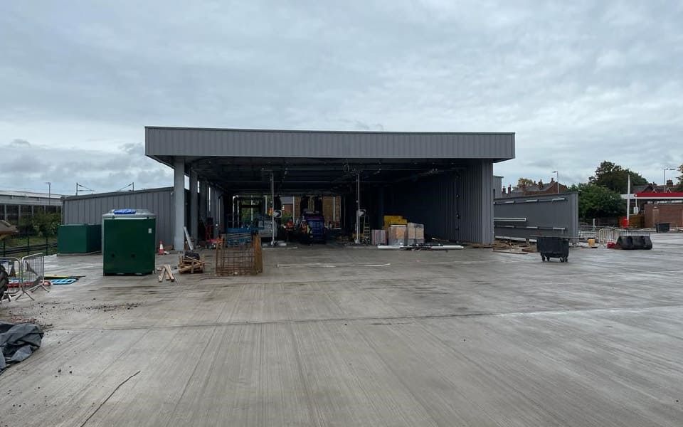 Photo of garage workshop constructed for National Express coach operator