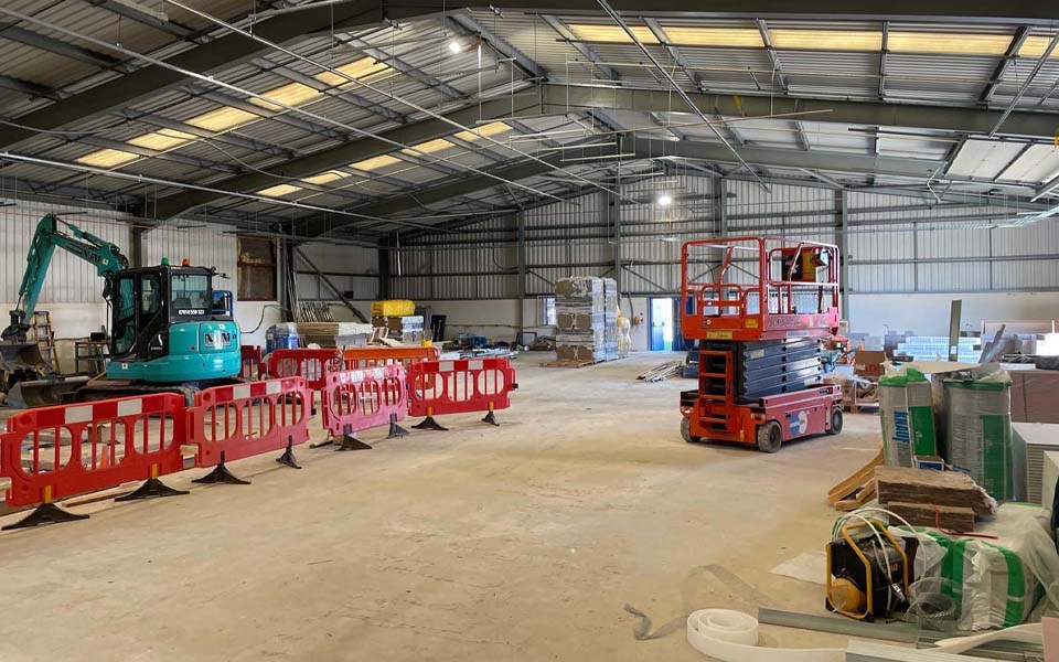CCS construction equipment inside of the NWAS depot in Cubria as works commenced.