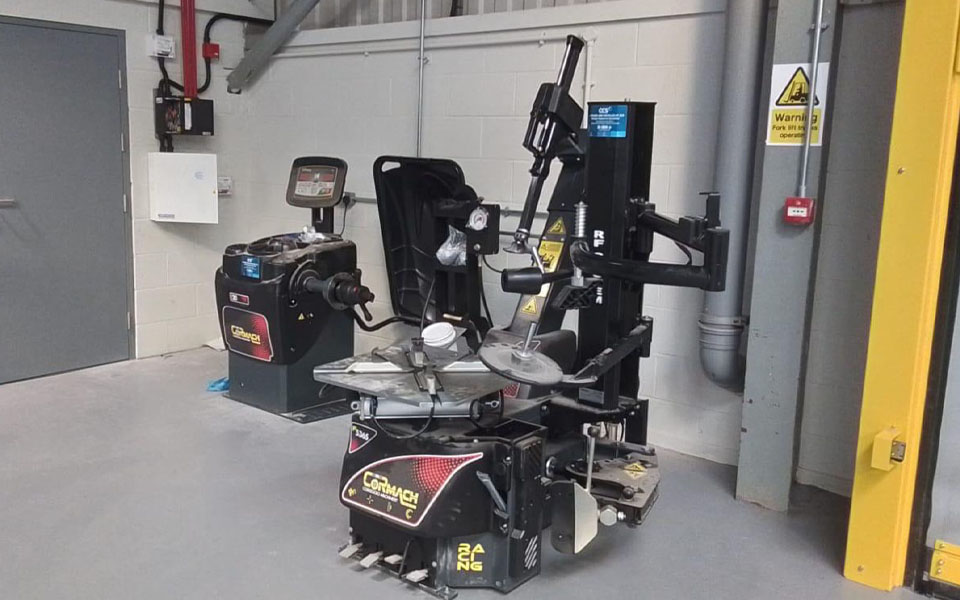 Wheel balancing and tyre changing equipment by Cormach.