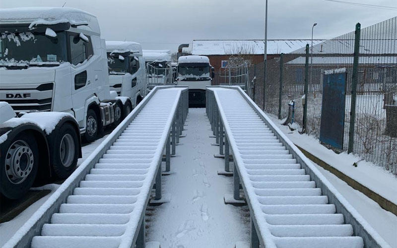 Installed by CCS Garage Equipment, Woodwards' new, galvanised 25-ton wash ramp provides excellent access to trucks, vans & heavy vehicles for thorough cleaning & MOT preparation