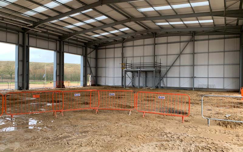 Groundworks underway at TJ Morris' new vehicle maintenance unit in Doncaster.