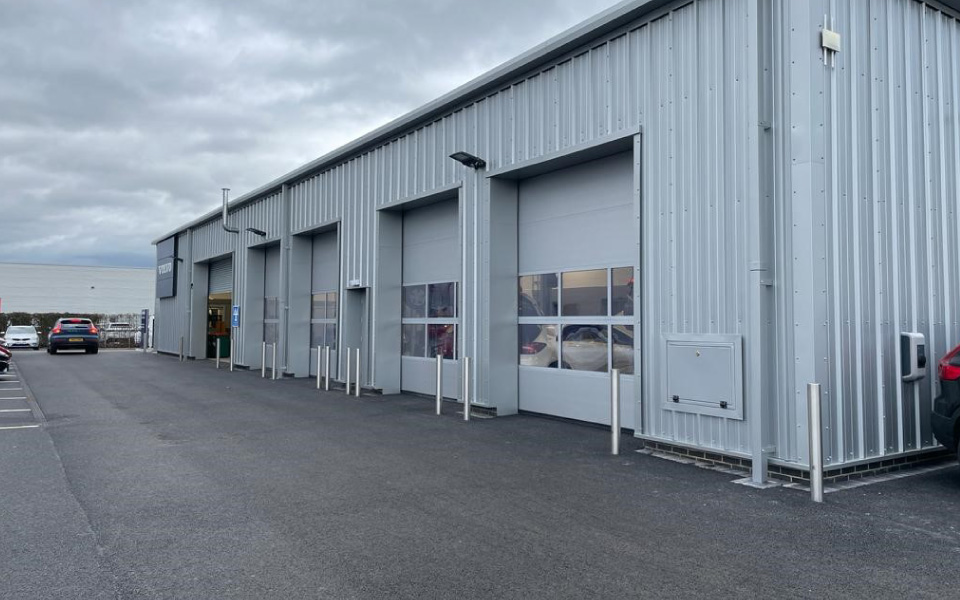 External photo of new Volvo bays, Riverside Motors Wakefield