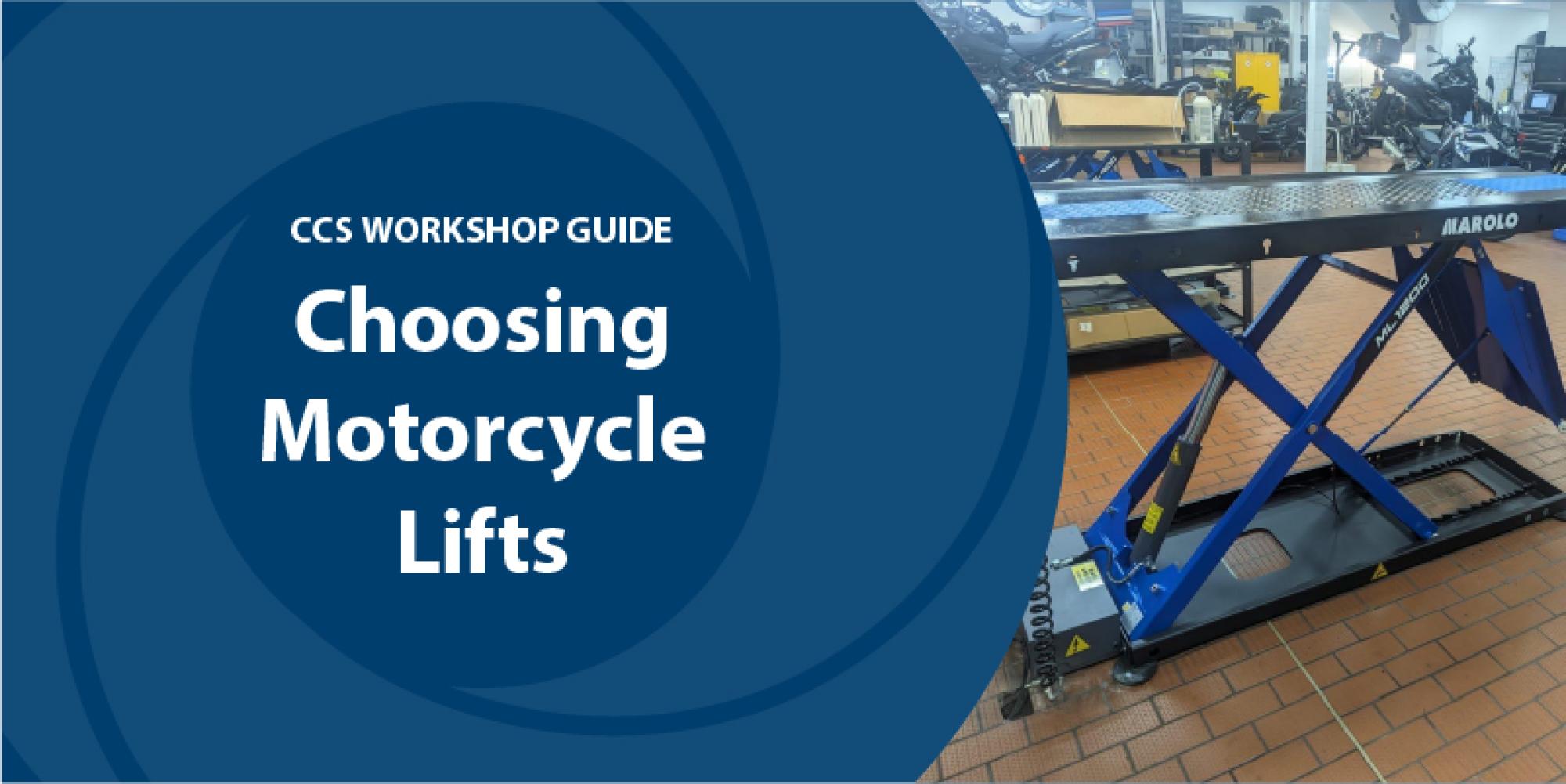 🏍 Workshop guide by CCS: Choosing motorcycle vehicle lifts for your garage equipment installation project