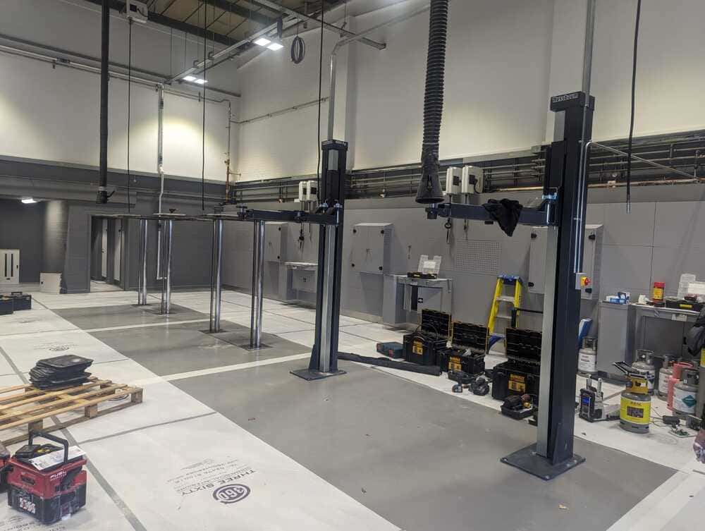 The workshops existing suite of 2-post, in-ground vehicle lifts is tested and refurbished, ensuring this complete garage equipment installation by CCS