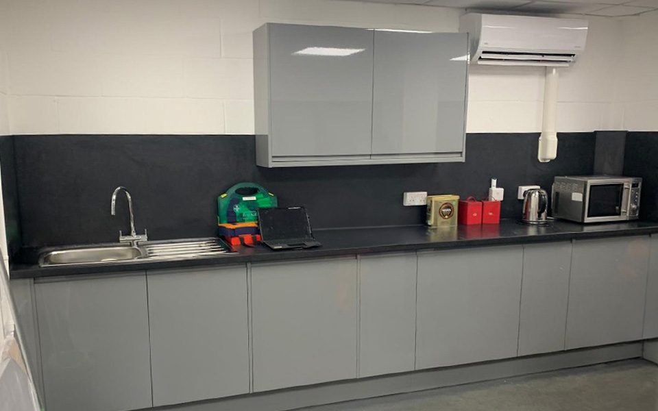 New kitchen area installed by CSS for Biffas Nottingham depot.