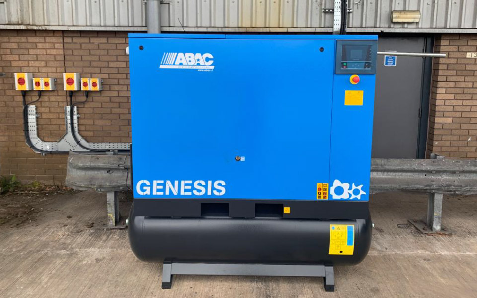 Air compressor and workstation installed by CCS Garage Equipment for Manchester Airport, incorporating a fully-integrated range of features, neat design and footprint, and reliable, easy-to-use and efficient functionality