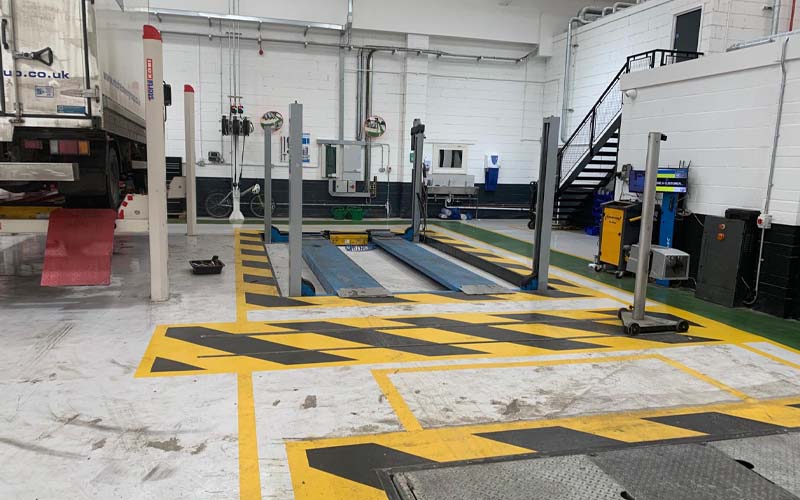 Completed installation of workshops MOT bay by CCS Garage Equipment for Adams Morey.