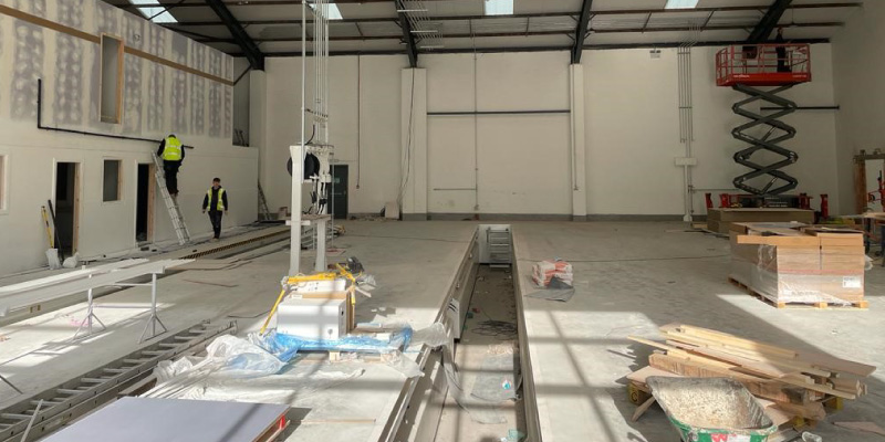 Internal works progress at CCS Garage Equipments commercial workshop installation