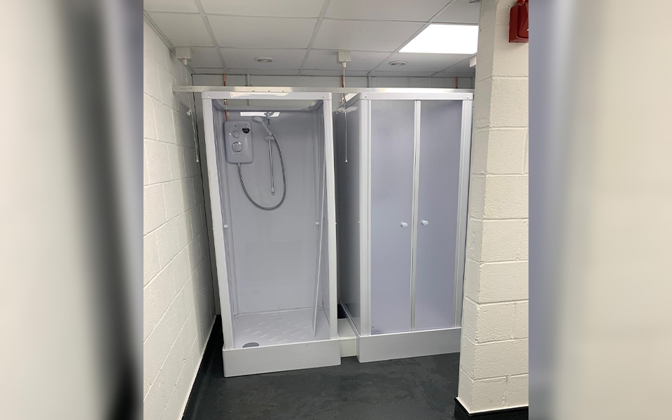 Shower cubicle with electric shower fitted by CCS.
