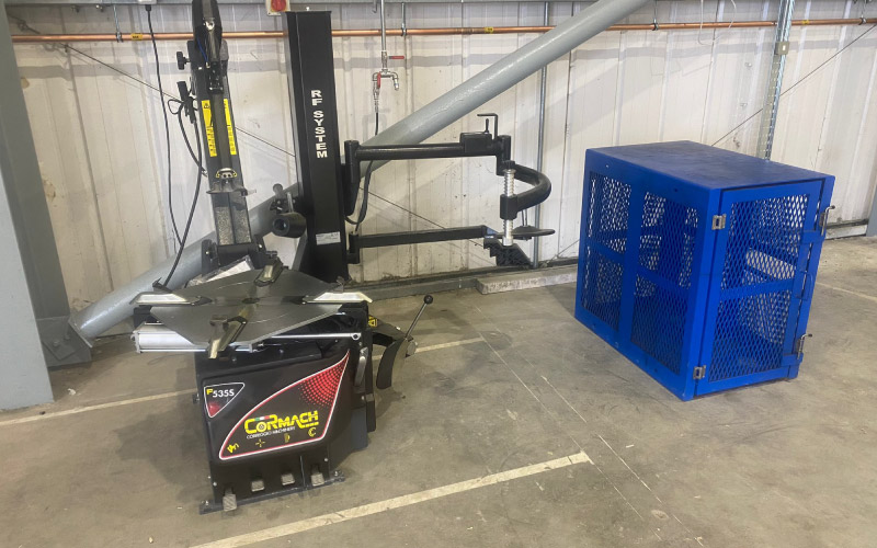 Garage equipment installation for Northgate Inverness in Scotland including Cormach tyre changers