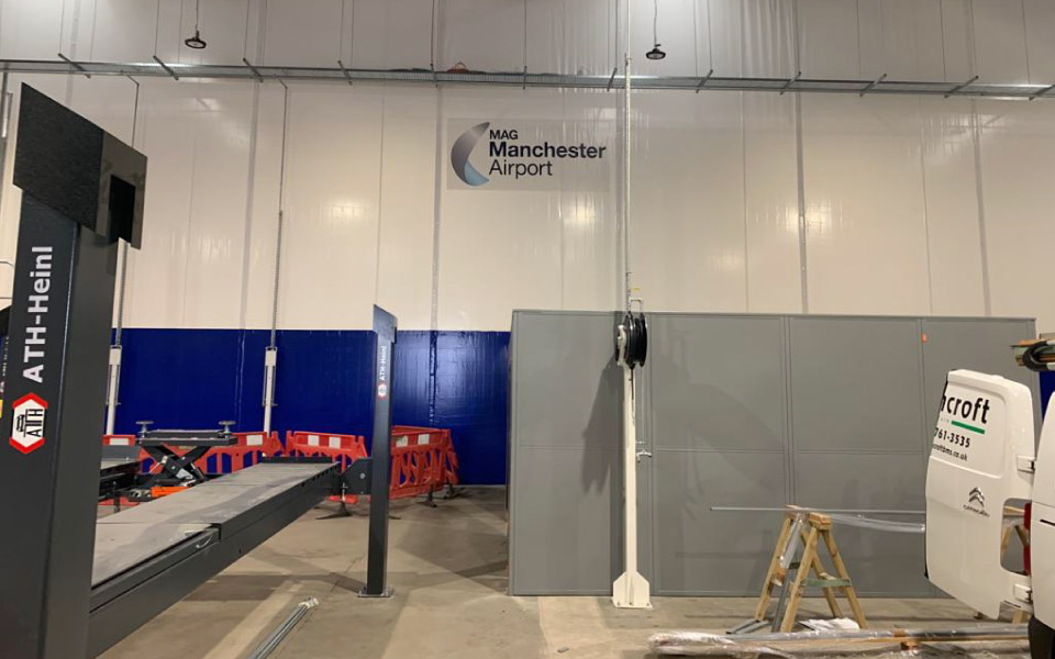 Installation underway of new ATH dedicated wheel alignment vehicle lifts, enabling Manchester Airport to service and maintain vehicles fully in-house efficiently, using accurate, reliable and robust technology