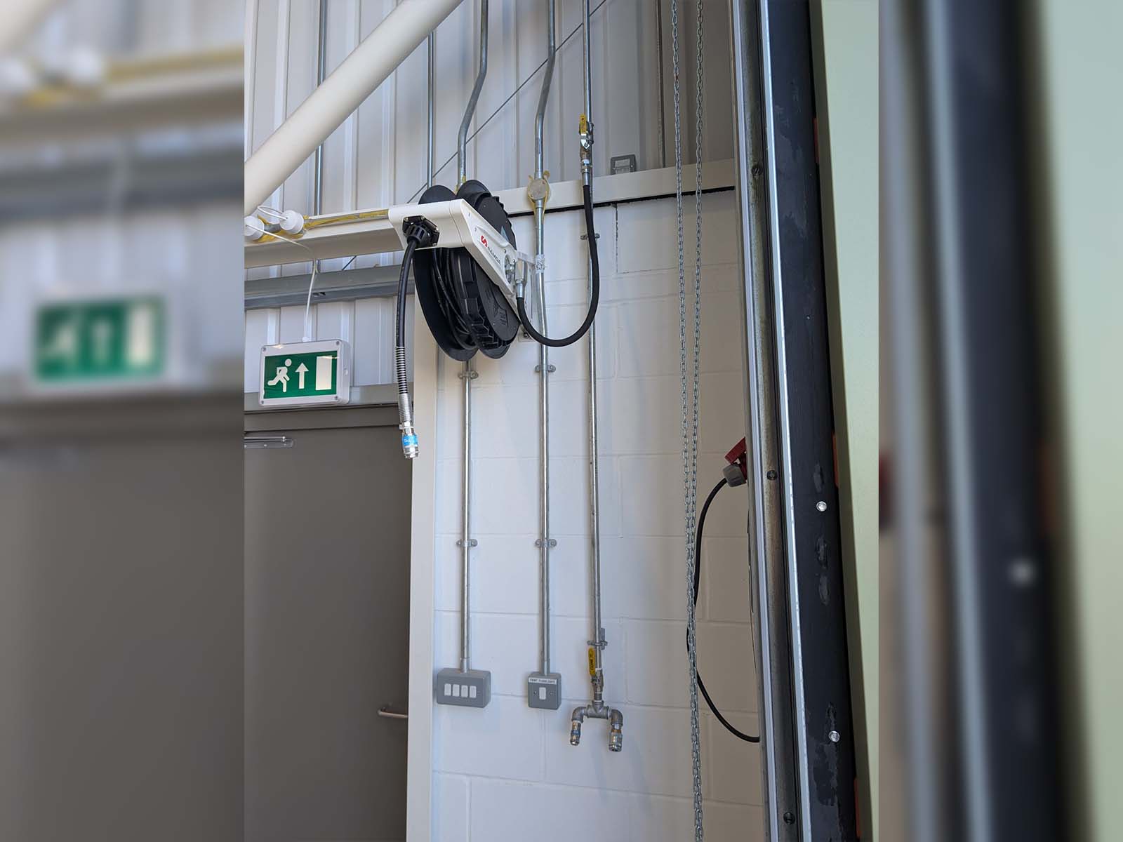 Lubricant distribution pipework, hoses and reels supplied and fitted by CCS Garage Equipment.