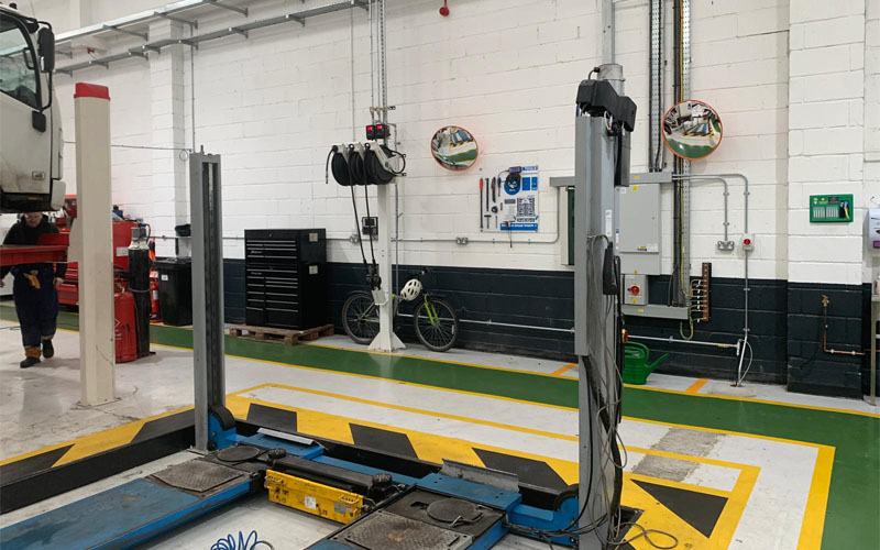 CCS completed installtion of MOT bay for Adams Morey at its Eastleigh commercial vehicle workshop.