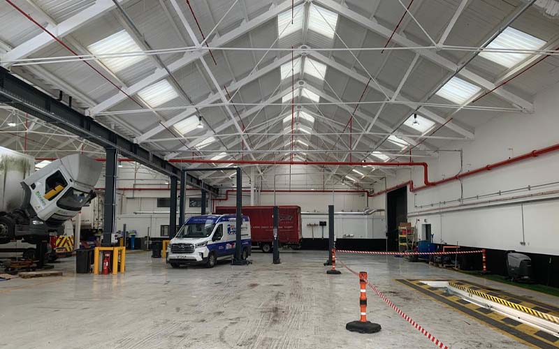 CCS Garage Equipment supplied and installed 2 Nussbaum 2-post vehicle lifts.