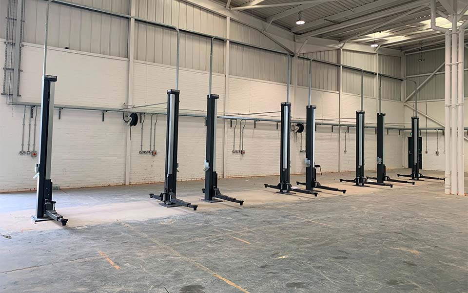 4 brand new Nussbaum Smart Lifts installed by CCS Garage Equipment.