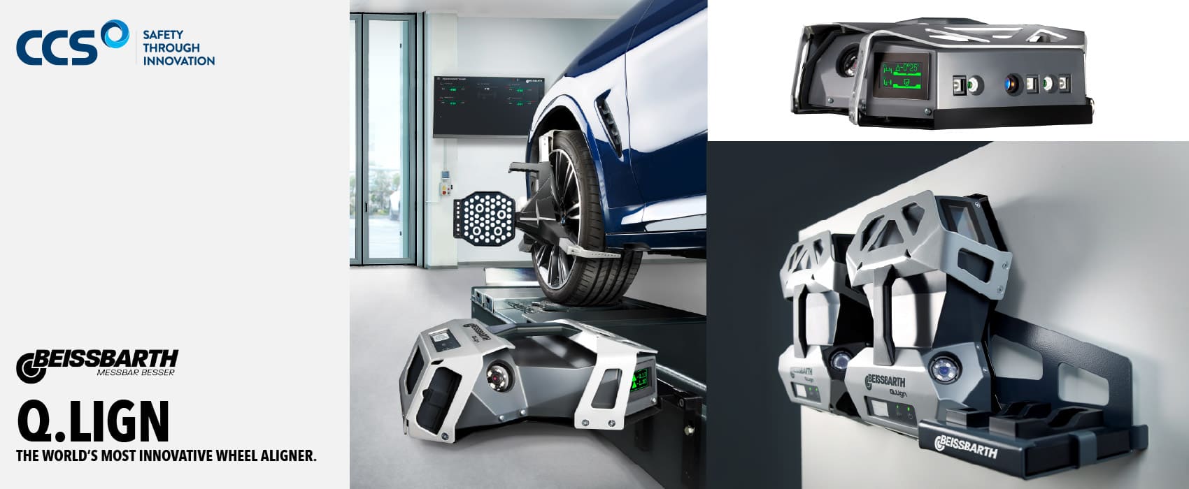Precision Q.Lign wheel alignment technology by Beissbarth installed by CCS Garage Equipment