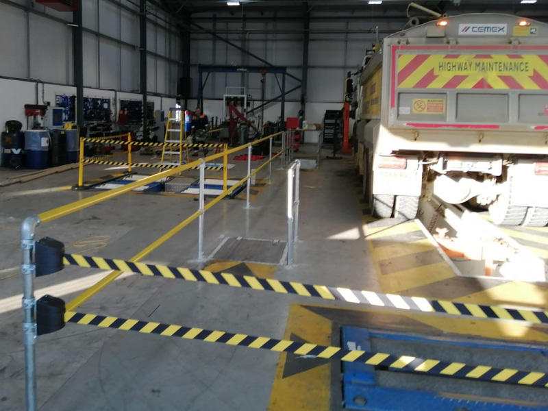 Safety Barrier Vehicle Workshop Installation