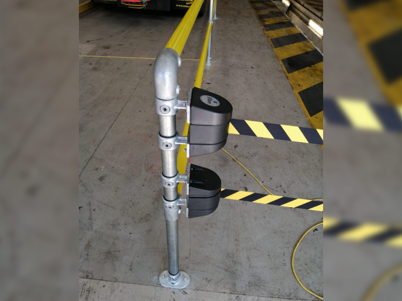 Safety Barrier retractable tape installation